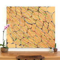 Aboriginal Artwork by Ricardo Jampijinpa Gallagher, Yankirri Jukurrpa (Emu Dreaming) - Ngarlikurlangu, 107x91cm