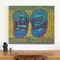 Aboriginal Artwork by Ricardo Jampijinpa Gallagher, Yankirri Jukurrpa (Emu Dreaming) - Ngarlikurlangu, 91x76cm