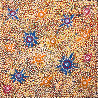 Aboriginal Artwork by Richard Japanangka Frank, Lukarrara Jukurrpa, 40x40cm