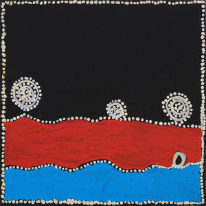 Aboriginal Artwork by Ringo Japanangka Michaels, Mina Mina Jukurrpa, 30x30cm - ART ARK®