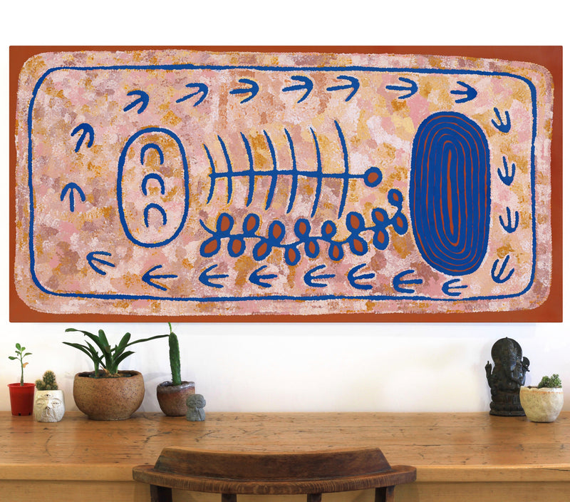 Aboriginal Artwork by Rita Watson, Irlupa, 122x61cm