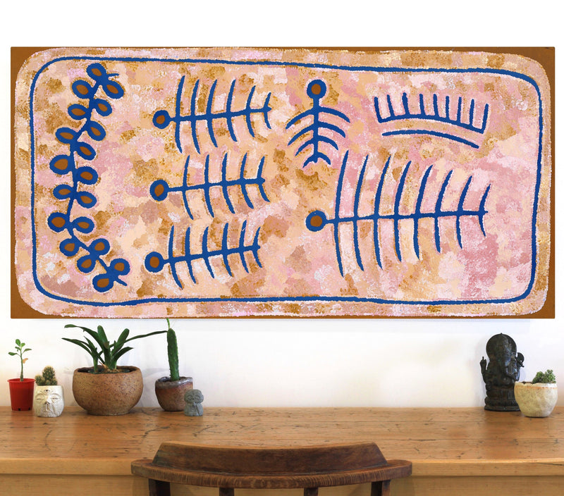 Aboriginal Artwork by Rita Watson, Irlupa, 122x61cm