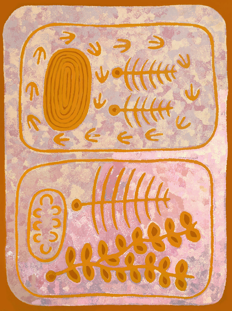 Aboriginal Artwork by Rita Watson, Irlupa, 122x91cm