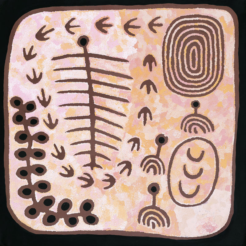 Aboriginal Artwork by Rita Watson, Irlupa, 91x91cm