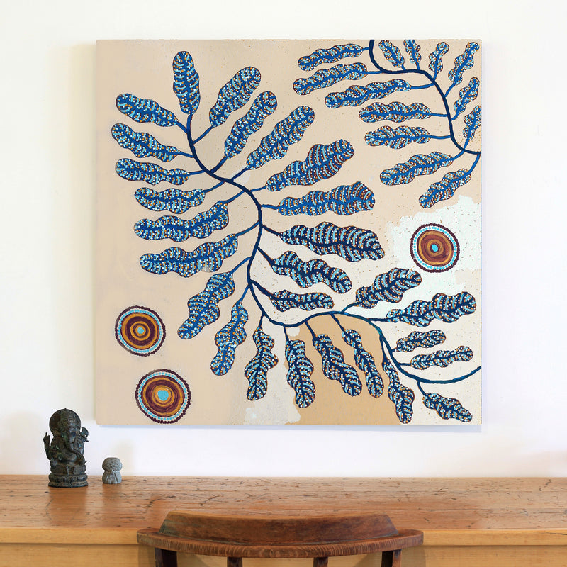 Aboriginal Artwork by Rita Watson, Irlupa, 91x91cm