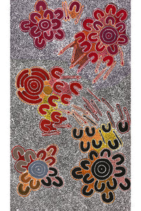 Aboriginal Artwork by Ritasha Nampijinpa Martin, Janganpa Jukurrpa (Brush-tail Possum Dreaming) - Mawurrji, 107x61cm