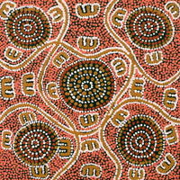 Aboriginal Artwork by Ritasha Nampijinpa Watson, Janganpa Jukurrpa (Brush-tail Possum Dreaming) - Mawurrji, 30x30cm