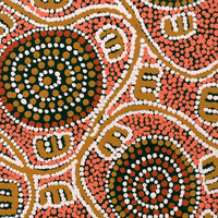 Aboriginal Artwork by Ritasha Nampijinpa Watson, Janganpa Jukurrpa (Brush-tail Possum Dreaming) - Mawurrji, 30x30cm