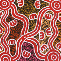 Aboriginal Artwork by Ritasha Nampijinpa Martin, Janganpa Jukurrpa (Brush-tail Possum Dreaming) - Mawurrji, 61x30cm