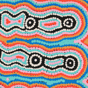 Aboriginal Artwork by Rochelle Nakamarra Curtis, Yarla Jukurrpa (Bush Potato Dreaming) - Cockatoo Creek, 30x30cm - ART ARK®