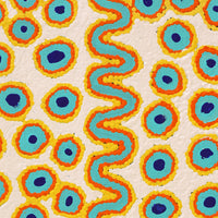 Aboriginal Artwork by Roschelle Nampijinpa Major, Warna Jukurrpa (Snake Dreaming), 61x30cm