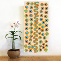 Aboriginal Artwork by Roschelle Nampijinpa Major, Warna Jukurrpa (Snake Dreaming), 61x30cm