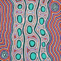 Aboriginal Artwork by Rochelle Nakamarra Curtis, Yarla Jukurrpa (Bush Potato Dreaming) - Cockatoo Creek, 61x61cm
