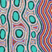 Aboriginal Artwork by Rochelle Nakamarra Curtis, Yarla Jukurrpa (Bush Potato Dreaming) - Cockatoo Creek, 61x61cm