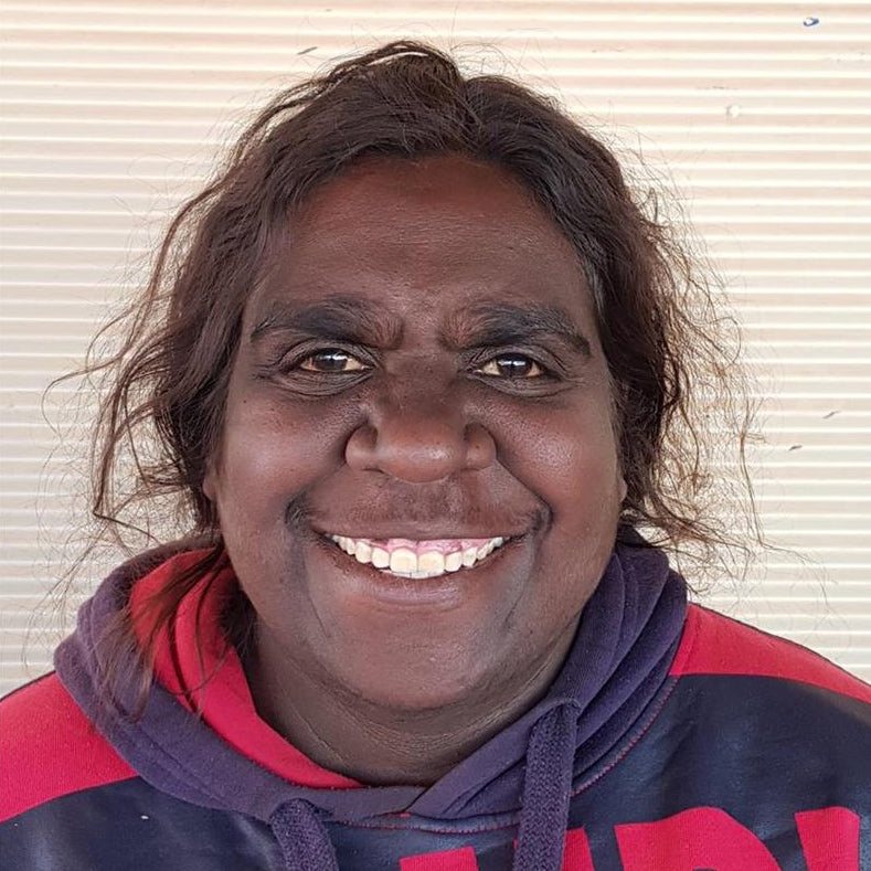 Aboriginal Artwork by Rochelle Nakamarra Curtis, Yarla Jukurrpa (Bush Potato Dreaming) - Cockatoo Creek, 61x61cm - ART ARK®
