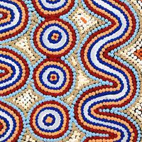 Aboriginal Artwork by Rochelle Nampijinpa Major, Warna Jukurrpa (Snake Dreaming), 30x30cm