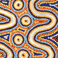 Aboriginal Artwork by Rochelle Nampijinpa Major, Warna Jukurrpa (Snake Dreaming), 30x30cm