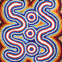 Aboriginal Artwork by Rochelle Nampijinpa Major, Warna Jukurrpa (Snake Dreaming), 30x30cm