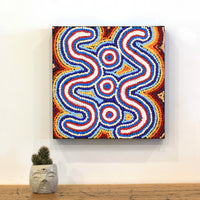 Aboriginal Artwork by Rochelle Nampijinpa Major, Warna Jukurrpa (Snake Dreaming), 30x30cm