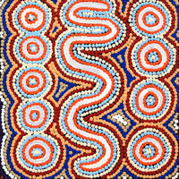 Aboriginal Artwork by Rochelle Nampijinpa Major, Warna Jukurrpa (Snake Dreaming), 30x30cm