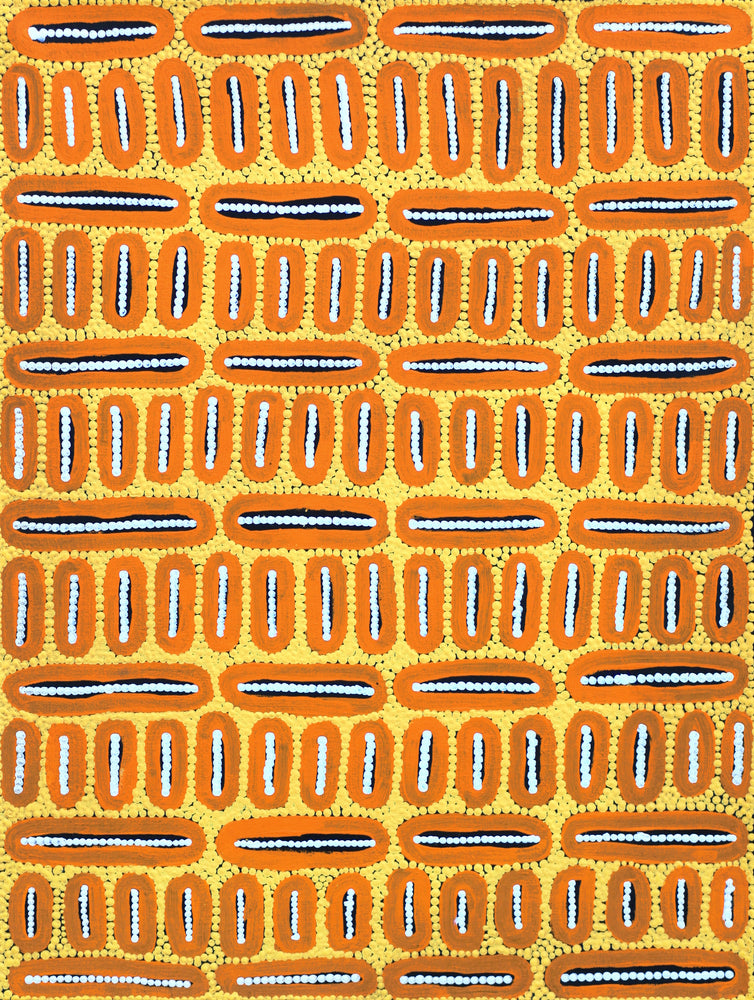 Aboriginal Artwork by Roderick Japangardi Green, Yankirri Jukurrpa (Emu Dreaming) - Ngarlikurlangu, 61x46cm
