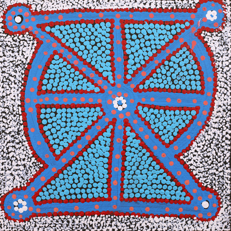 Aboriginal Artwork by Roseanne Napangardi Wheeler, Mina Mina Jukurrpa (Mina Mina Dreaming), 30x30cm