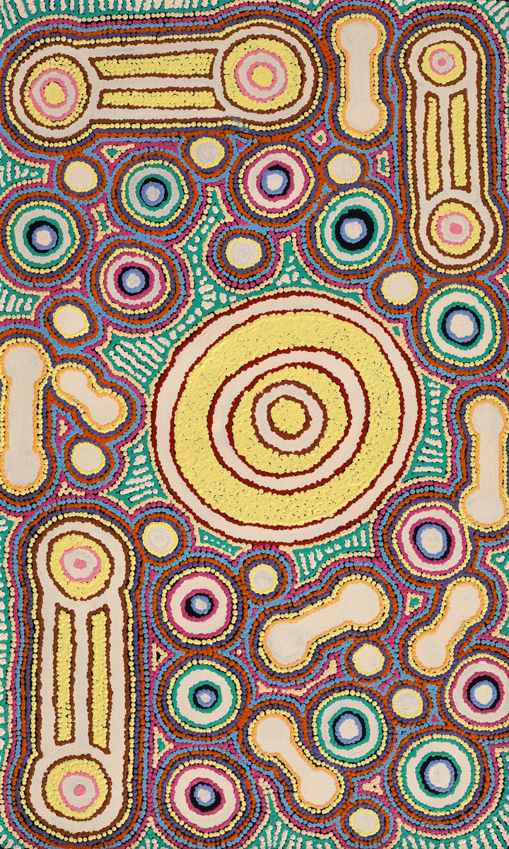 Aboriginal Art by Rosemary Peters, Sisters at Watarru, 101x61cm - ART ARK®