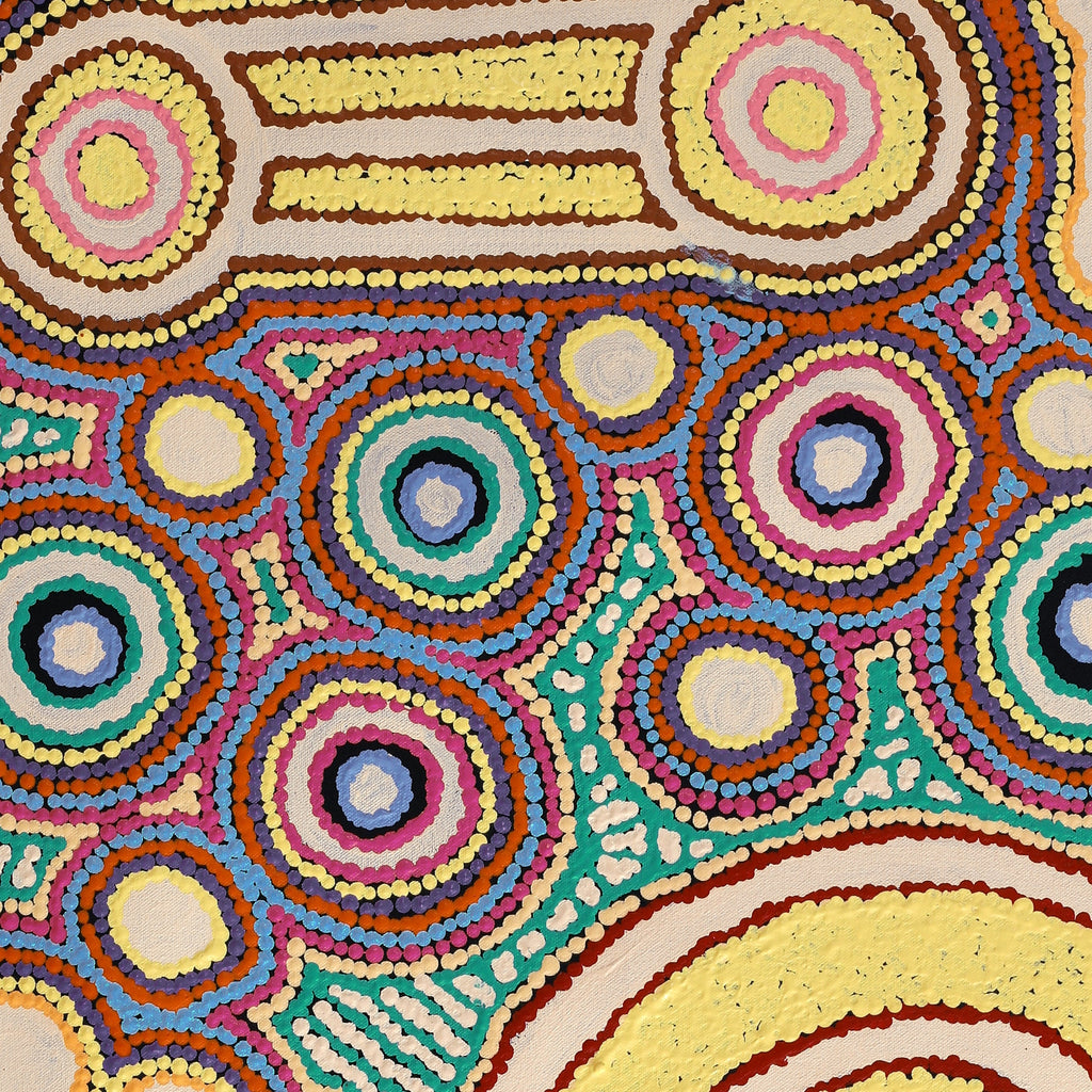 Aboriginal Artwork by Rosemary Peters, Sisters at Watarru, 101x61cm