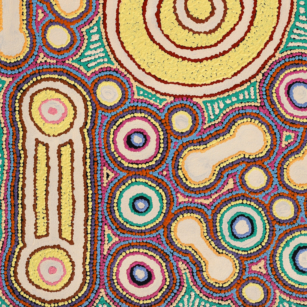 Aboriginal Artwork by Rosemary Peters, Sisters at Watarru, 101x61cm