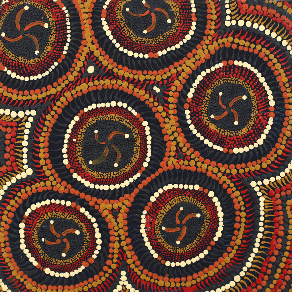 Aboriginal Artwork by Rosena Napaljarri Dickson, Wanakiji Jukurrpa (Bush Tomato Dreaming), 30x30cm - ART ARK®