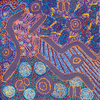 Aboriginal Artwork by Roseranna Napaljarri Larry, Warliyajarrayi, 60x60cm