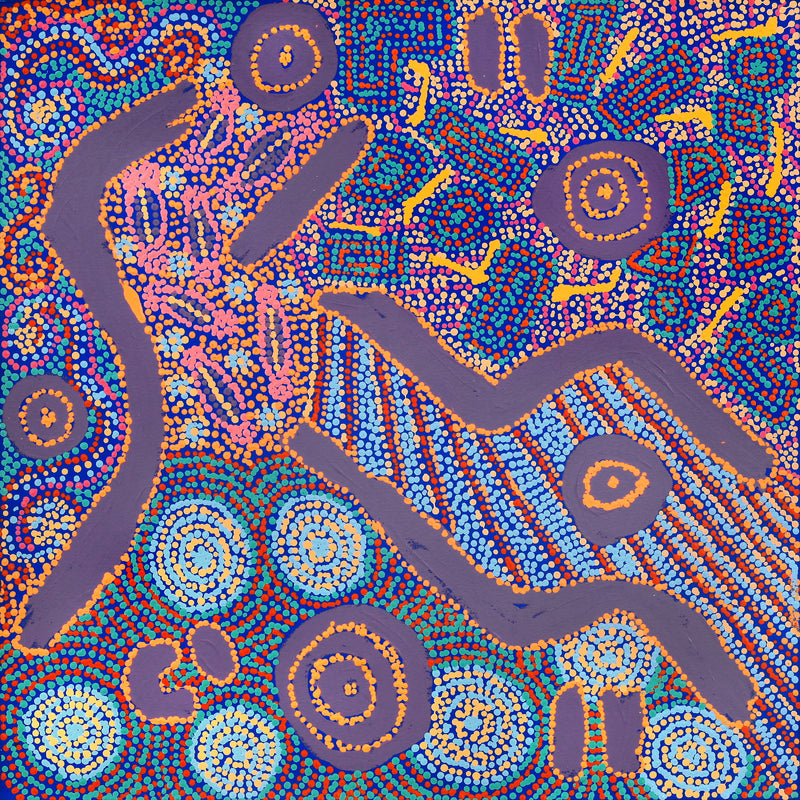 Aboriginal Artwork by Roseranna Napaljarri Larry, Warliyajarrayi, 60x60cm