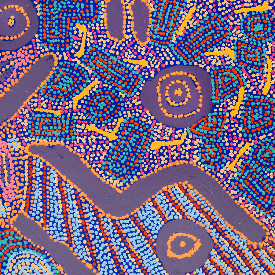 Aboriginal Artwork by Roseranna Napaljarri Larry, Warliyajarrayi, 60x60cm