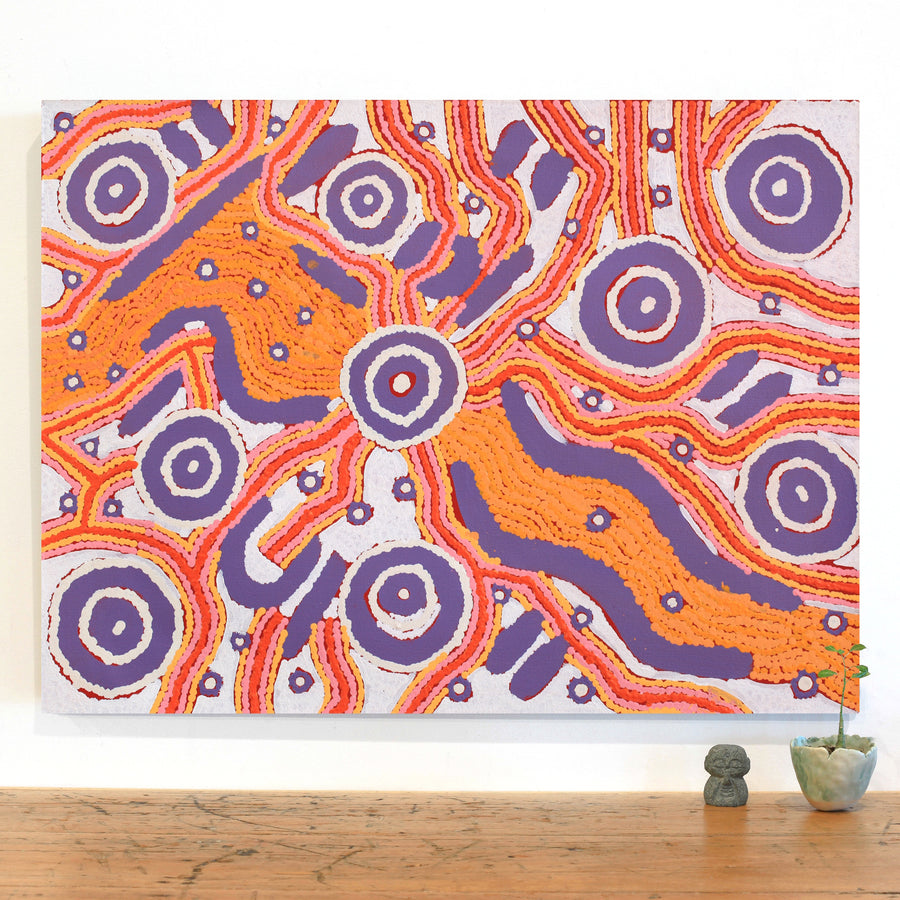 Aboriginal Artwork by Roseranna Napaljarri Larry, Warliyajarrayi, 80x60cm