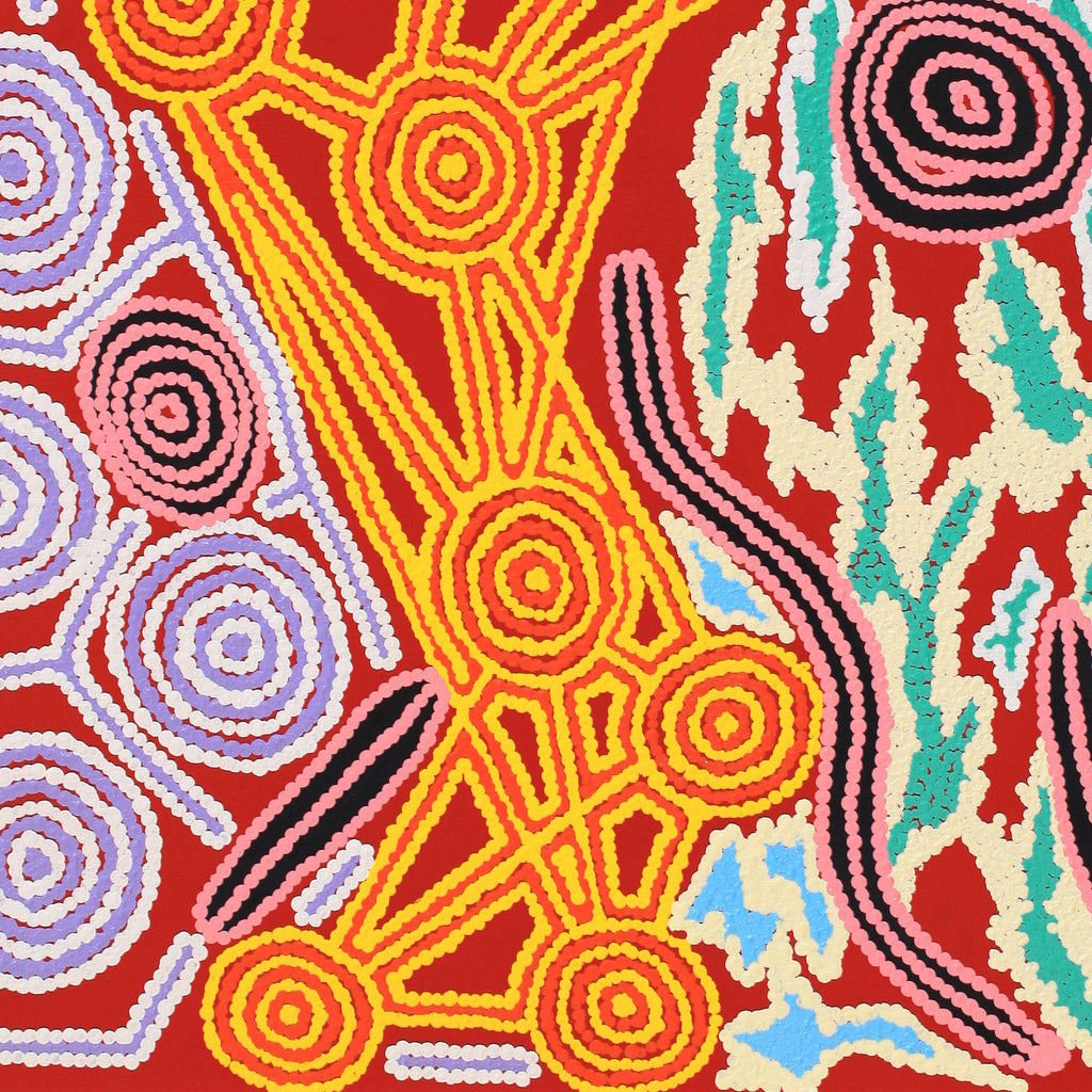 Aboriginal Artwork by Roseranna Napaljarri Larry, Warliyajarrayi, 88.5x77.5cm