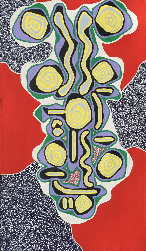 Aboriginal Artwork by Roseranna Napaljarri Larry, Warliyajarrayi, 122x71cm