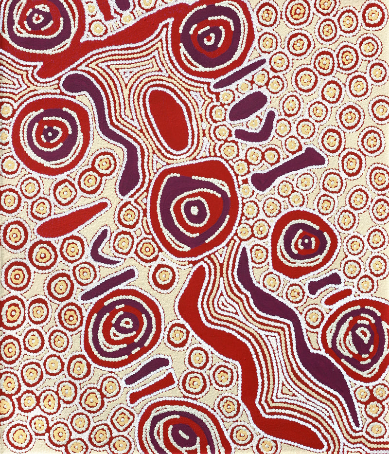 Aboriginal Artwork by Roseranna Napaljarri Larry, Warliyajarrayi, 70x60cm