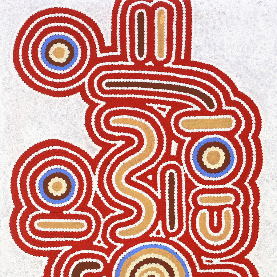 Aboriginal Artwork by Roseranna Napaljarri Larry, Janyanpartinya creek (Mount Campbell), 50x90cm