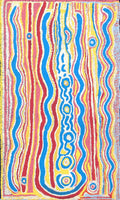 Aboriginal Art by Rosie Nangala Flemming, Ngapa Jukurrpa (Water Dreaming)  - Mikanji, 76x46cm - ART ARK®