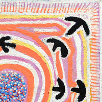 Aboriginal Artwork by Rosie Nangala Flemming, Yankirri Jukurrpa (Emu Dreaming) - Ngarlikurlangu, 30.5x30.5cm