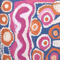 Aboriginal Artwork by Rosie Nangala Flemming, Ngapa Jukurrpa (water Dreaming) - Mikanji, 30x30cm