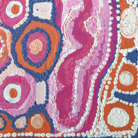 Aboriginal Artwork by Rosie Nangala Flemming, Ngapa Jukurrpa (water Dreaming) - Mikanji, 30x30cm