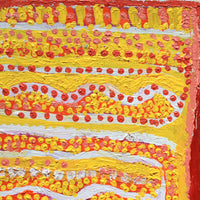 Aboriginal Artwork by Rosie Nangala Flemming, Ngapa Jukurrpa (water Dreaming) - Mikanji, 30x30cm