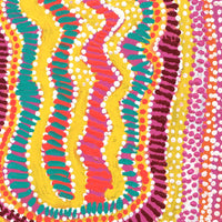Aboriginal Artwork by Rosie Nangala Flemming, Ngapa Jukurrpa (water Dreaming)- Mikanji 30x30cm