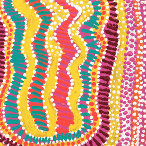 Aboriginal Art by Rosie Nangala Flemming, Ngapa Jukurrpa (water Dreaming)- Mikanji 30x30cm - ART ARK®