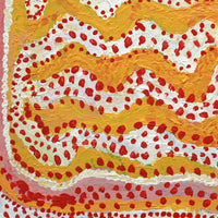 Aboriginal Artwork by Rosie Nangala Flemming, Ngapa Jukurrpa (water Dreaming) - Mikanji, 30x30cm