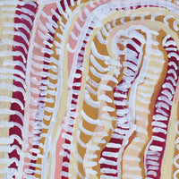 Aboriginal Artwork by Rosie Nangala Flemming, Ngapa Jukurrpa (water Dreaming) - Mikanji, 30x30cm