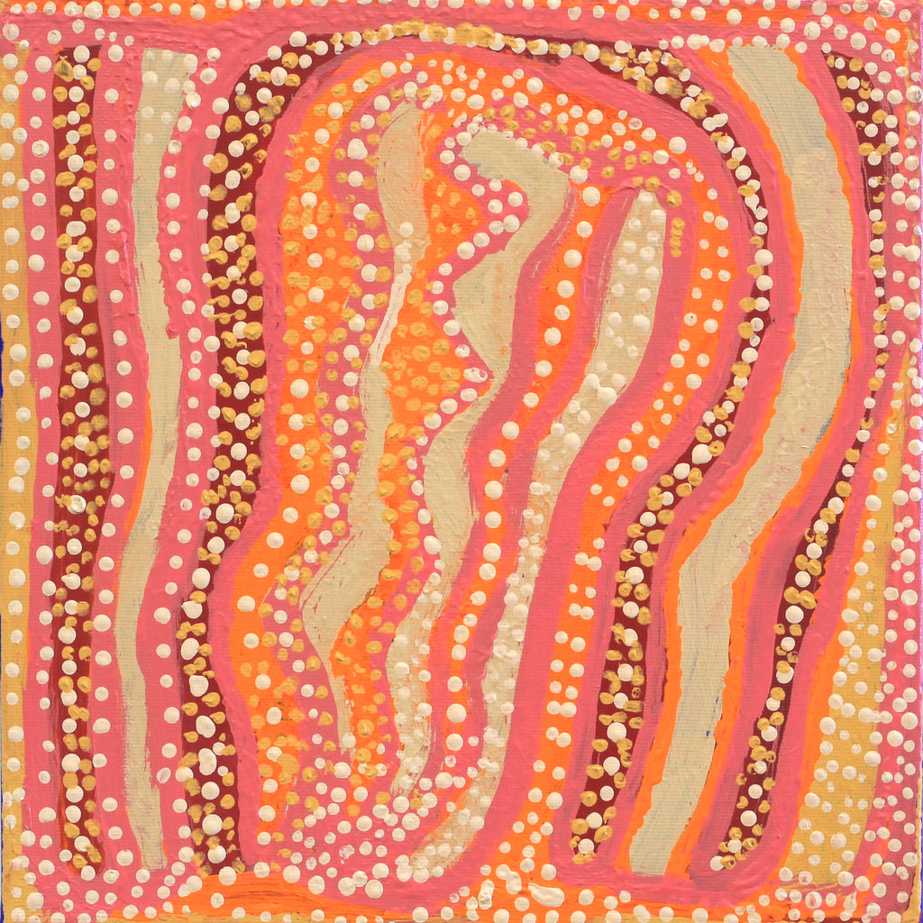 Aboriginal Artwork by Rosie Nangala Flemming, Ngapa Jukurrpa - Mikanji 30x30cm - ART ARK®