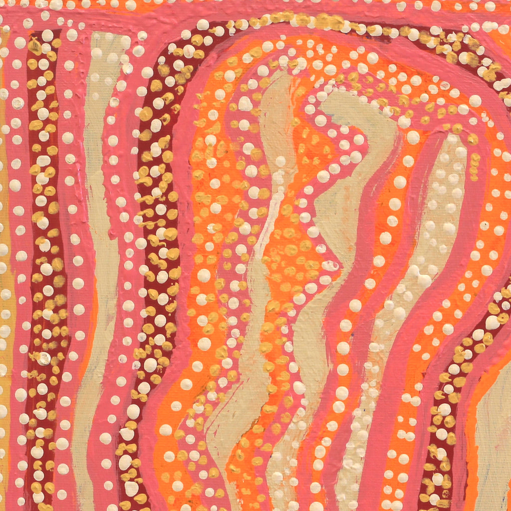 Aboriginal Artwork by Rosie Nangala Flemming, Ngapa Jukurrpa - Mikanji 30x30cm - ART ARK®
