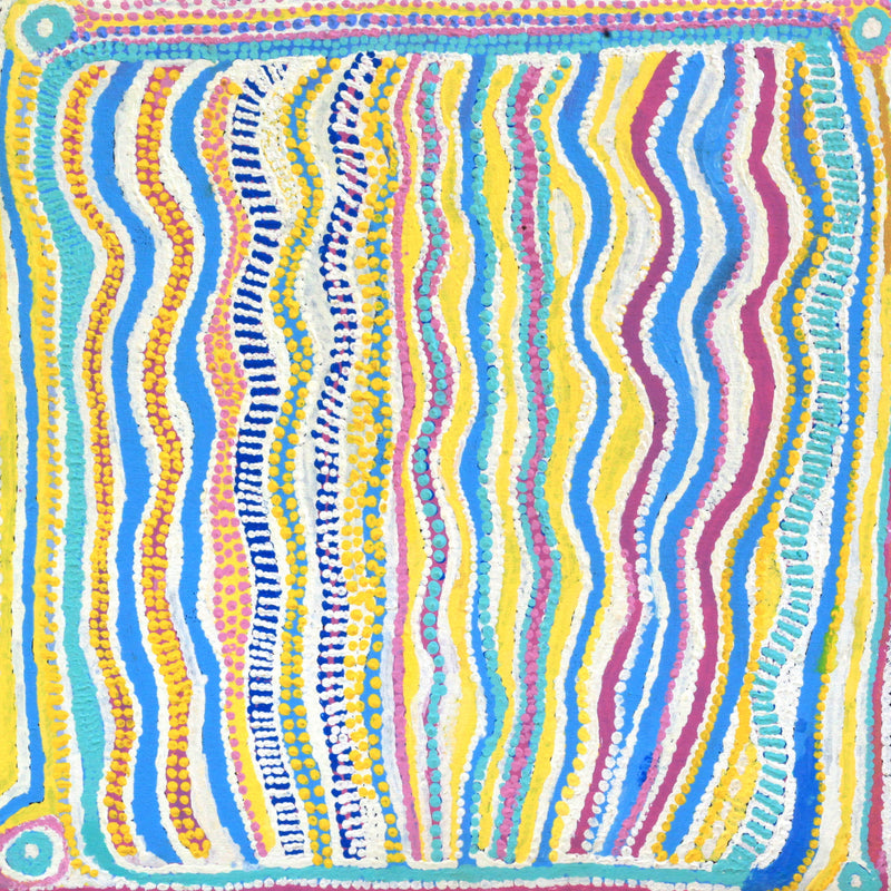 Aboriginal Artwork by Rosie Nangala Flemming, Mina Mina Jukurrpa - Ngalyipi 46x46cm